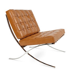 Ludwig Mies Van der Rohe Barcelona Chair Replica - Tan Brown Leather