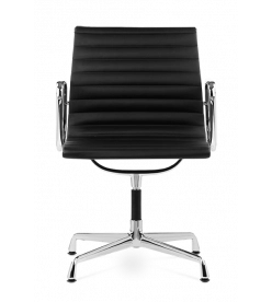 Eames Style EA108 Office Chair - Black Leather