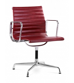 Eames EA108 Office Chair Replica - Red Wine Leather front angle