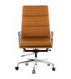 Eames Style EA219 Office Chair - Tan Brown Leather
