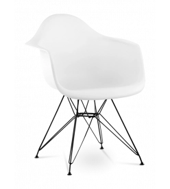 Eames DAR Chair Replica - White & Black Legs 