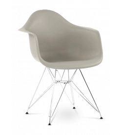 Eames DAR Chair Replica - Beige & Chrome Legs 