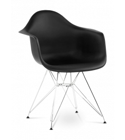 Eames DAR Chair Replica - Black & Chrome Legs 