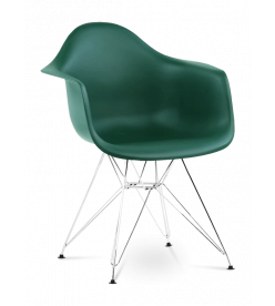 Eames DAR Chair Replica - Forest Green & Chrome Legs 
