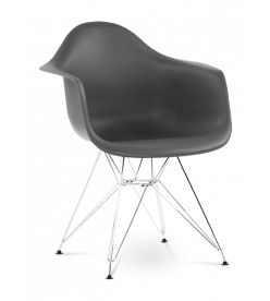 Eames DAR Chair Replica - Dark Grey & Chrome Legs 