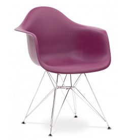 Limited Edition Eames Style DAR Chair - Mulberry & Chrome Legs