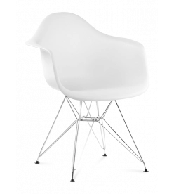 Eames DAR Chair Replica - White & Chrome Legs