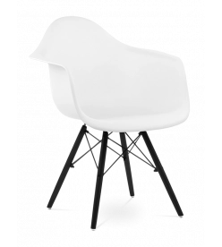 Eames DAW Chair Replica - White & Black Legs 