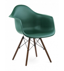 Eames DAW Chair Replica - Forest Green & Walnut Legs 