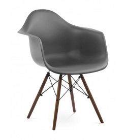 Eames DAW Chair Replica - Dark Grey & Walnut Legs 