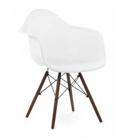 Eames DAW Chair Replica - White & Walnut Legs 