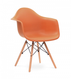 Limited Edition Eames Style DAW Chair - Burnt Orange & Beech Legs