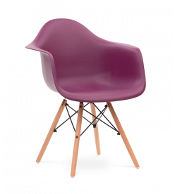 Limited Edition Eames Style DAW Chair - Mulberry & Beech Legs