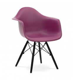 Limited Edition Eames Style DAW Chair - Mulberry & Black Legs