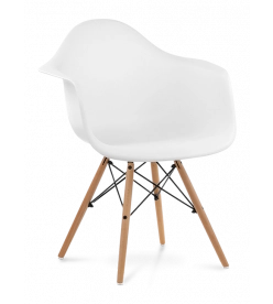 Eames DAW Chair Replica - White & Beech Legs 
