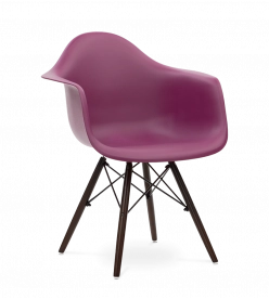 Limited Edition Eames DAW Chair Replica - Mulberry & Walnut Legs front angle
