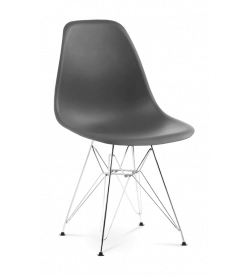 Eames DSR Chair Replica in Dark Grey & Chrome Legs