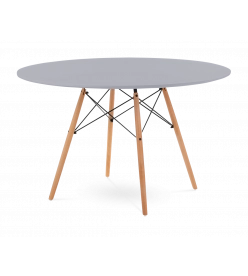 Eames Eiffel 120cm Dining Table Replica - Mid Grey & Beech Legs