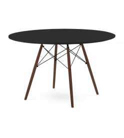 Eames Eiffel 120cm Dining Table Replica - Black & Walnut Legs