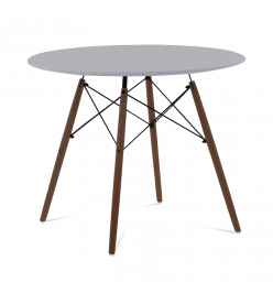 Eames Style 90cm Eiffel Dining Table - Mid Grey & Walnut Legs