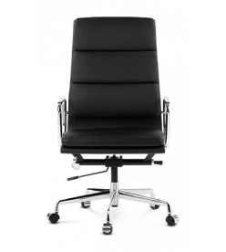 Eames EA219 Office Chair upholstered in real Italian leather - front