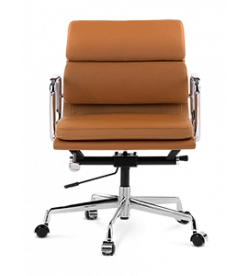 Eames Style EA217 Office Chair - Tan Brown Leather