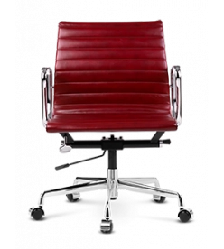 Eames Style EA117 Management Office Chair - Red Wine Leather