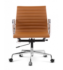 Eames Style EA117 Management Office Chair - Tan Brown Leather