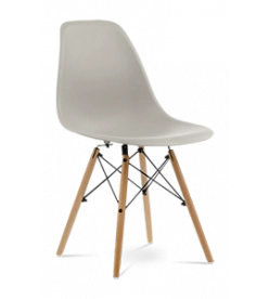 Eames DSW Chair Replica - Beige & Beech Legs Front Angle