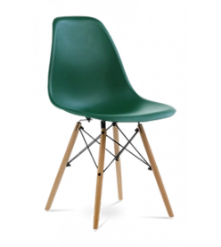 Eames DSW Chair Replica - BForest Green & Beech Legs Front Angle