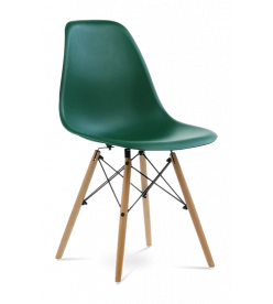 Eames DSW Chair Replica in Forest Green & Beech Legs - front angle