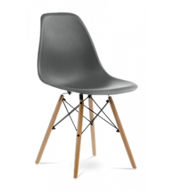 Eames DSW Chair Replica - Dark Grey & Beech Legs Front Angle