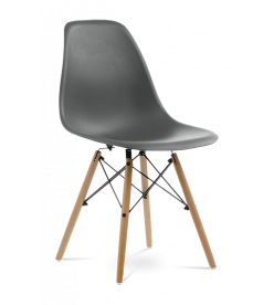 Eames DSW Chair Replica in Dark Grey & Beech Legs - front angle