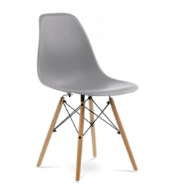 Eames DSW Chair Replica - Mid Grey & Beech Legs Front Angle