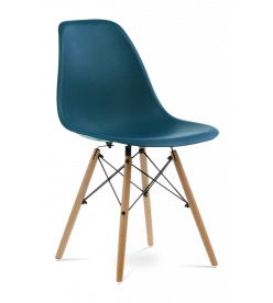 Eames DSW Chair Replica in Ocean & Beech Legs - front angle