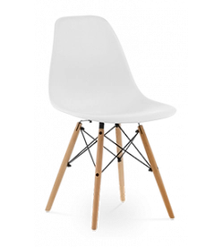 Eames DSW Chair Replica - White & Beech Legs