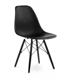Eames DSW Chair Replica - Black & Black Legs 