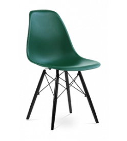 Eames DSW Chair Replica - Forest Green & Black Legs 