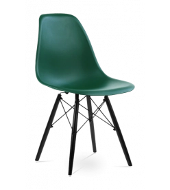 Eames DSW Chair Replica in Forest Green & Black Legs - front angle