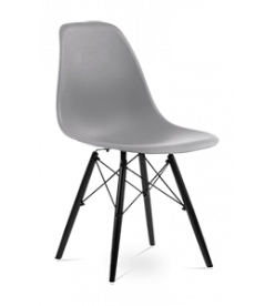 Eames DSW Chair Replica - Mid Grey & Black Legs 