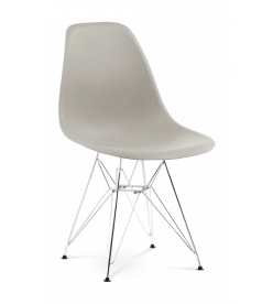 Designer Plastic Side Chair with metal legs - front angle