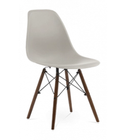Eames DSW Chair Replica - Beige & Walnut Legs 