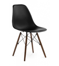 Eames DSW Chair Replica - Black & Walnut Legs