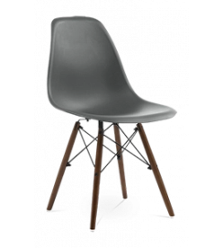 Eames DSW Chair Replica - Dark Grey & Walnut Legs 
