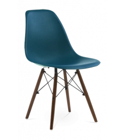 Eames DSW Chair Replica in Ocean & Walnut Legs - front angle
