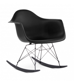 Eames RAR Rocking Chair Replica - Black, Black Legs & Black Runners