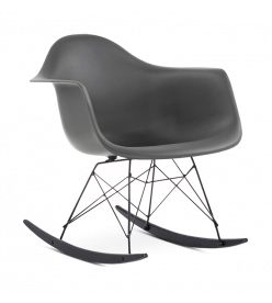Eames RAR Rocking Chair Replica - Dark Grey, Black Legs & Black Rockers 