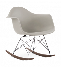 Eames RAR Rocking Chair Replica - Beige, Black Legs & Walnut Rockers 