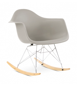 Eames RAR Rocking Chair Replica - Beige, Chrome Legs & Beech Runners 