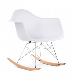 Eames RAR Rocking Chair Replica - White, Chrome Legs & Beech Rockers